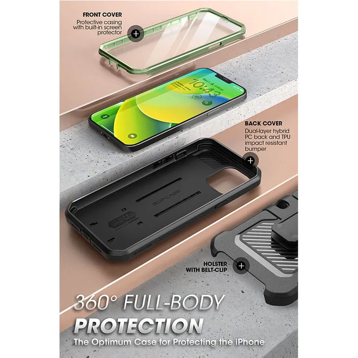 For Iphone 14 / 13 6.1 Inch Ub Pro Rugged Holster Case With Built-In Screen Protector