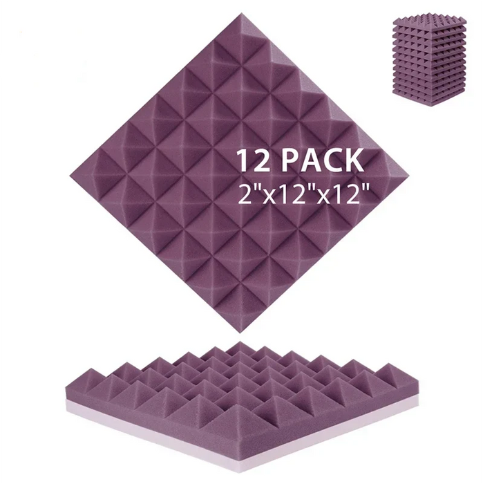 12 Pack Acoustic Foam Panels Soundproofing & Insulation For Music Rooms