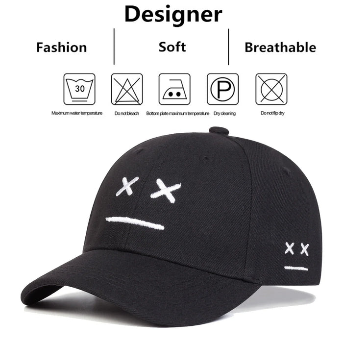 Kids Smiling Face Embroidered Baseball Cap Adjustable Sun Hat For Spring & Fall Outdoor Adventures