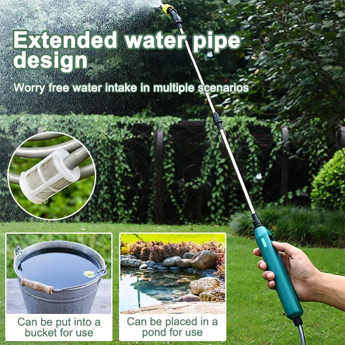 2400Mah Portable Electric Sprayer Wand 3 Mist Nozzles High Pressure Garden Irrigation