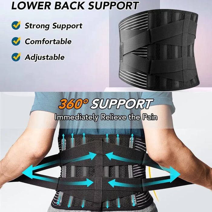 6 Stays Lumbar Support Belt For Gym Pain Relief