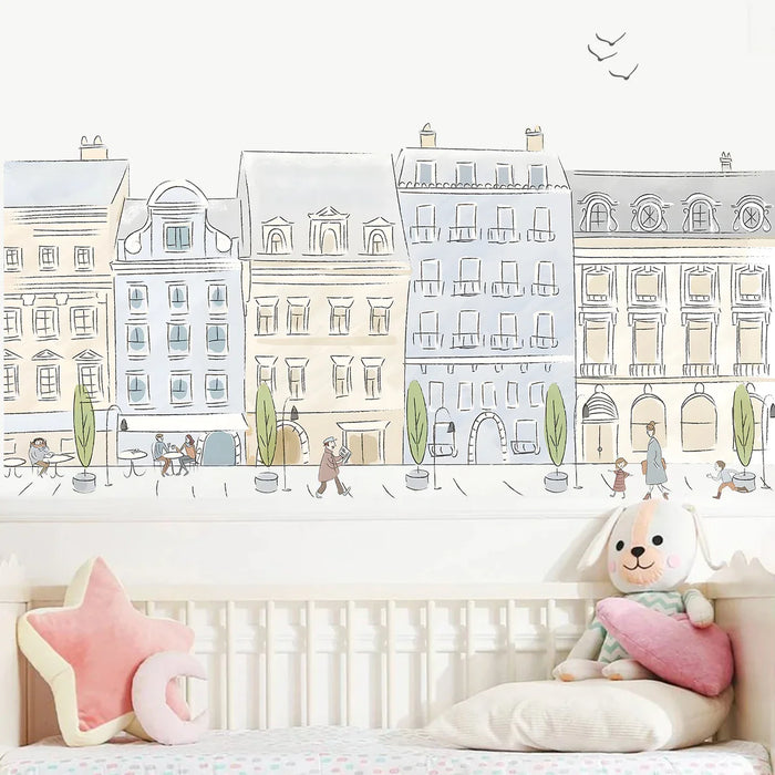 Cartoon City Street Wall Stickers For Home Decor