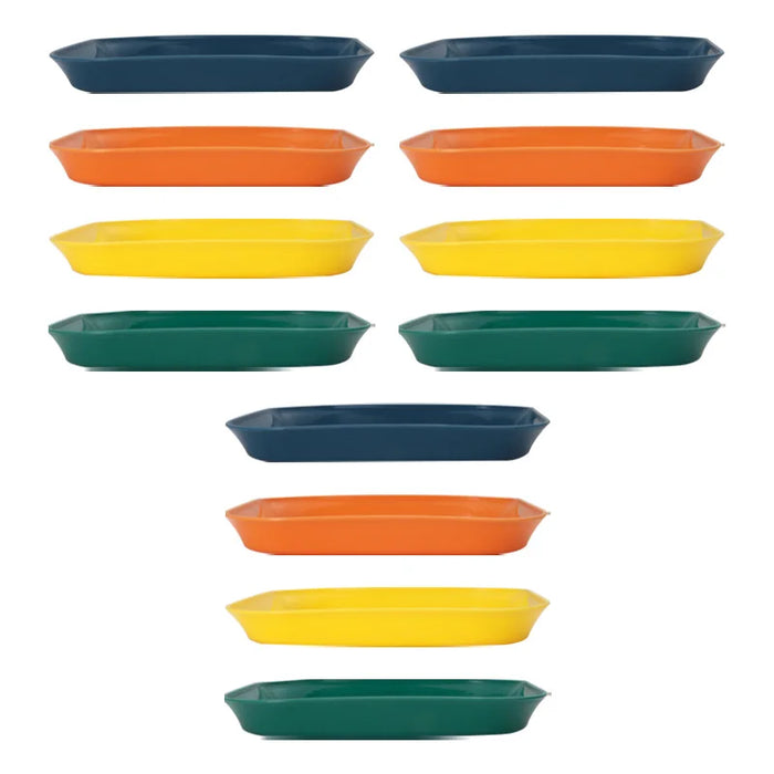 4 / 8 / 12 Piece Reusable Plastic Snack Plates Perfect For Home Camping Weddings And Parties