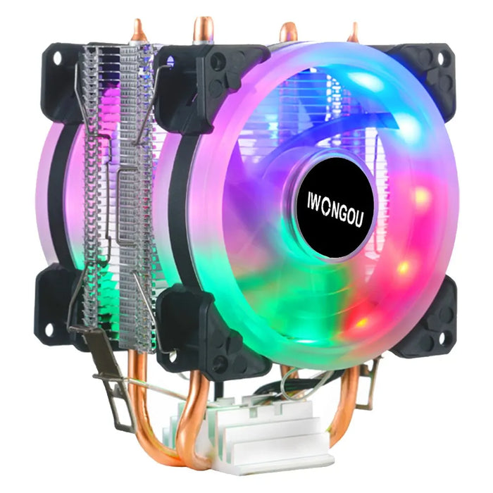 RGB Fan CPU Cooler for Intel/amd 2 Heatpipes
