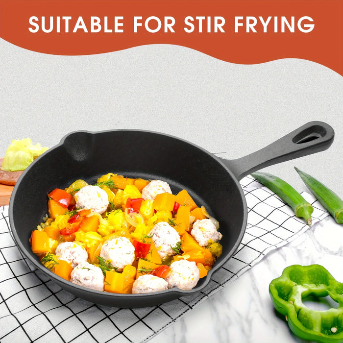 3 Piece Black Cast Iron Skillet Set Durable & Dishwasher Safe