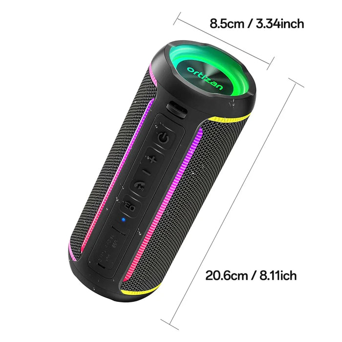 Portable Bluetooth Speaker With 40W Stereo Sound And Rgb Lights