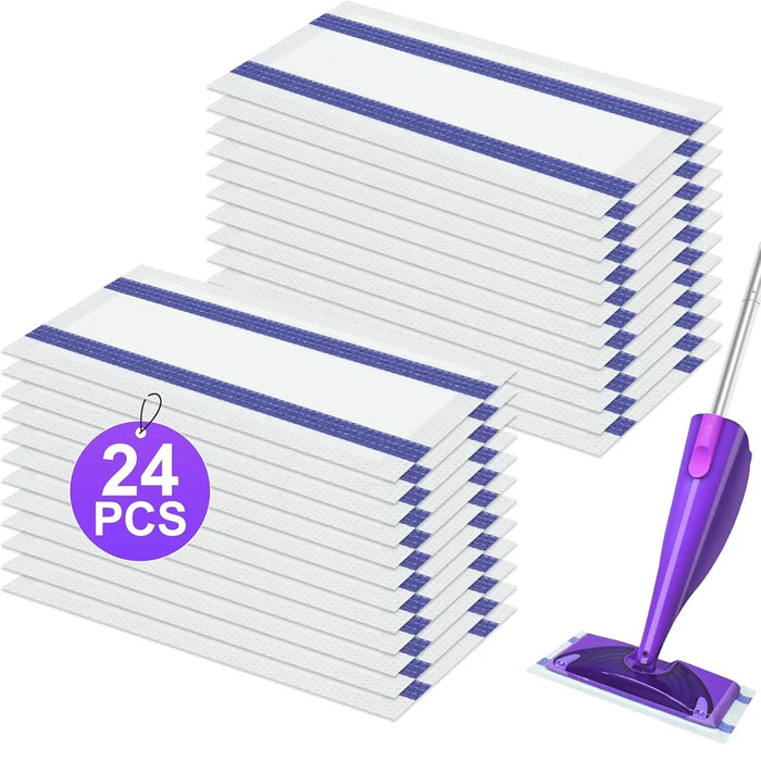 24 Pieces Mop Pad Refills For Swiffer Wet Jet Hardwood And Floor Spray Mop Disposable Multi-Layer Dry Mop Pads Refill