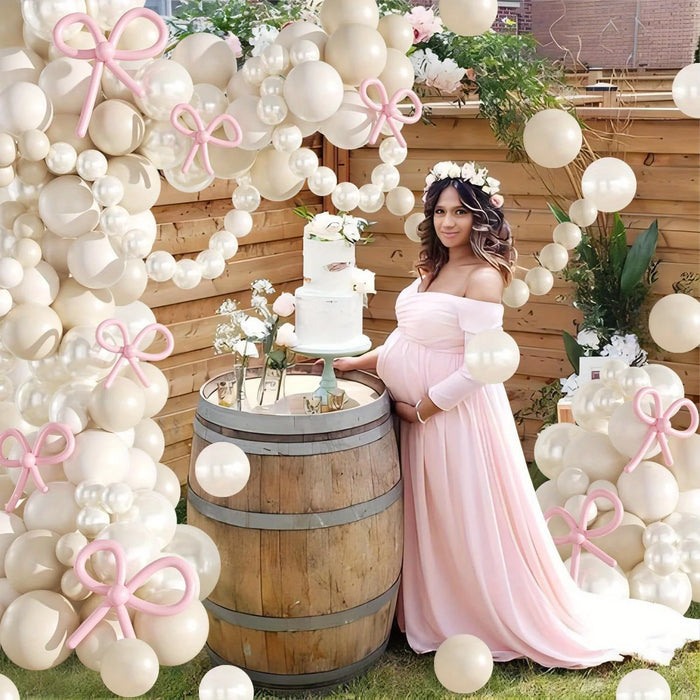 184Pcs Pearl White Balloon Garland Arch Set Suitable For Wedding Bride Birthday Engagement Bachelorette Party Decoration