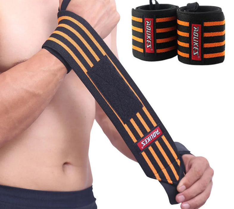 Pair of Weight Lifting Wrist Support Straps Gym Training Brace