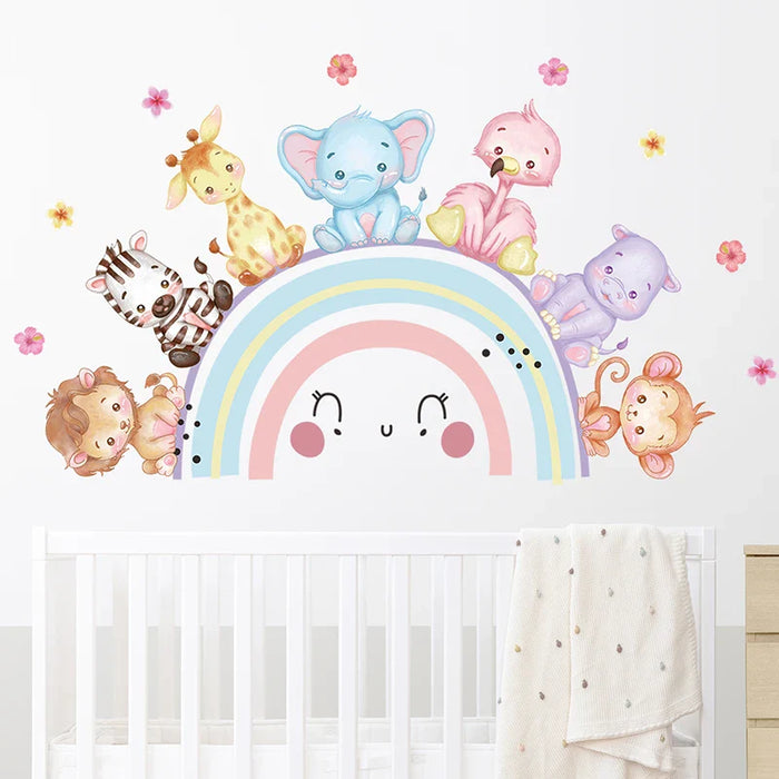 Colourful Animal Wall Stickers For Kids Room Decor