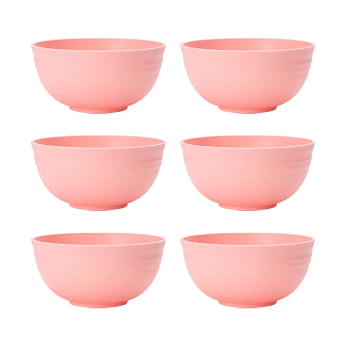 4 / 6 / 8 Piece Reusable Pink Cereal Bowls Ideal For Food Dessert Camping