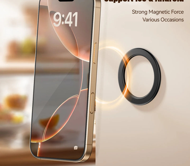 Magnetic Metal Ring For Magsafe Iphone 16 15 14Pro Android Phones Plate Sticker Rings For Magsafe Wireless Charger Stand