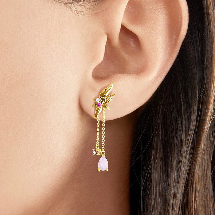 925 Sterling Silver Vintage Flower Earrings With Colourful Stones