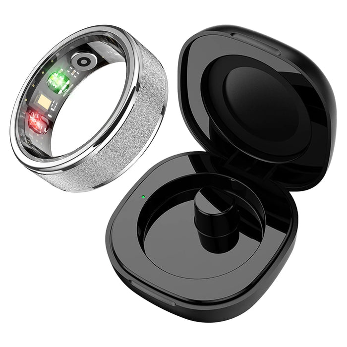 Unisex Smart Ring With Charging Case Health & Sleep Monitor 5Atm Waterproof