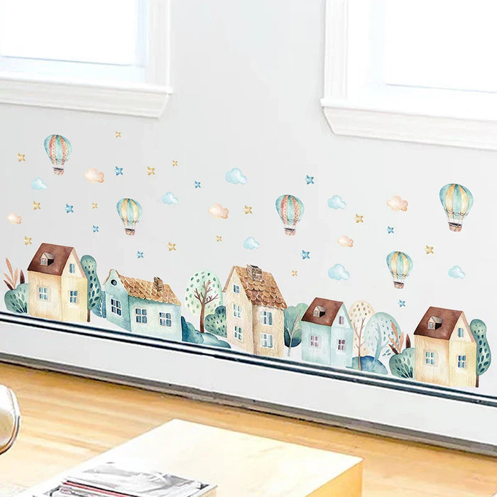 Colourful Hot Air Balloon Wall Stickers For Kids Room Decor