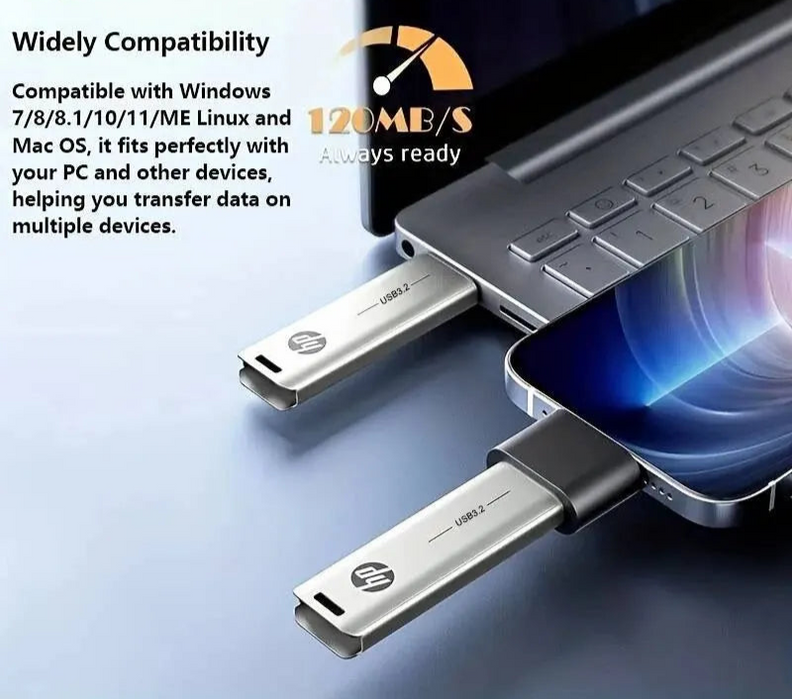 HP High Speed USB Flash Drive 32gb / 64gb Metal Design Car Music