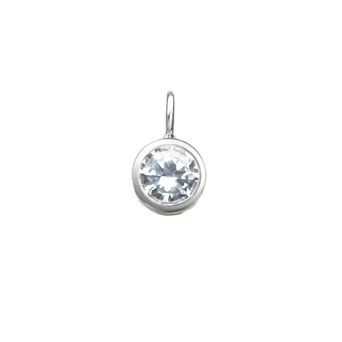 925 Sterling Silver Round Crystal Pendant Fashion Jewelry For Women