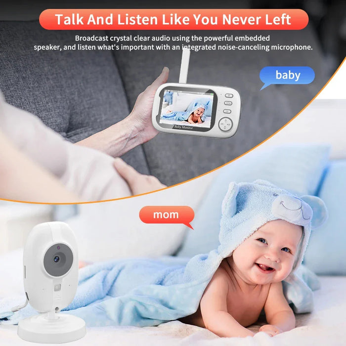 3.5 Wireless Baby Monitor With Night Vision & Temperature Monitoring