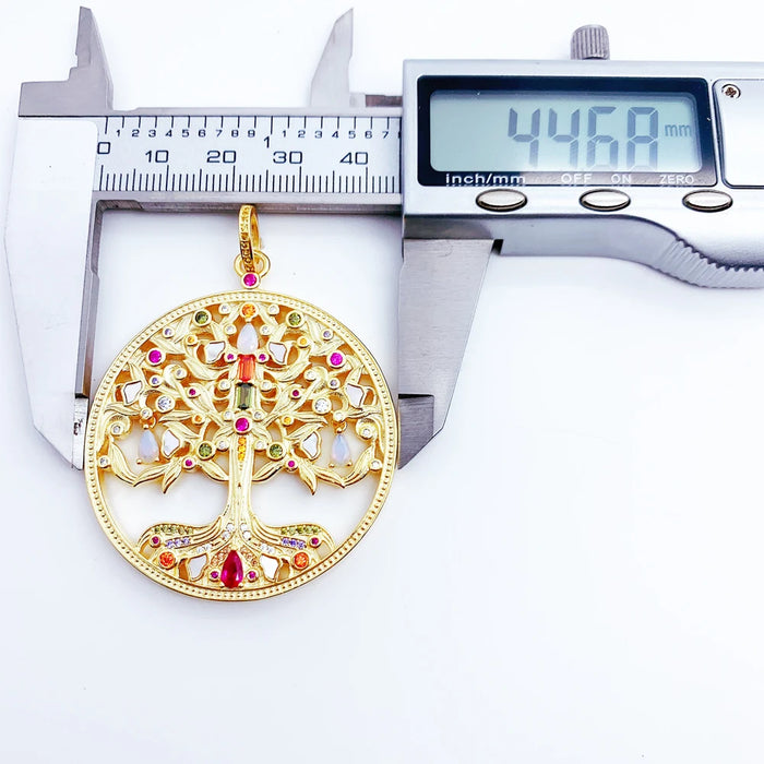 925 Sterling Silver Golden Colourful Tree Pendant 2022 Summer Romantic Jewelry Gift For Women