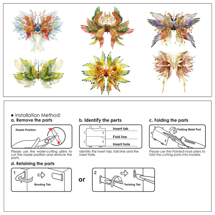 6 Piece 3D Puzzle Set Thousand Wish Crane Metal Model Kits For Teens