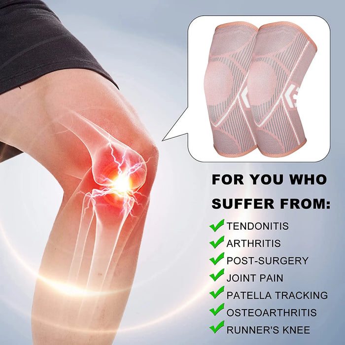 2 Pack Compression Knee Brace Women & Men Running Support Sleeve For Knee Pain