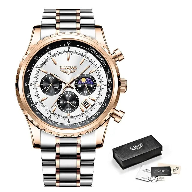 Luxury Mens Quartz Watch with Date and Chronograph