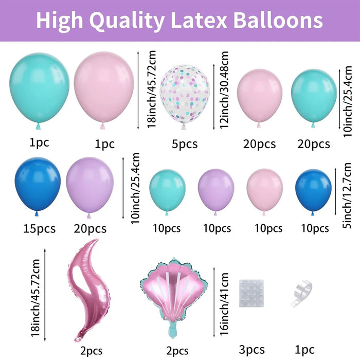 120Pcs Ocean Themed Balloon Set Blue Balloons And Marine Animals As Birthday Parties And Summer Outdoor Beach Decorations