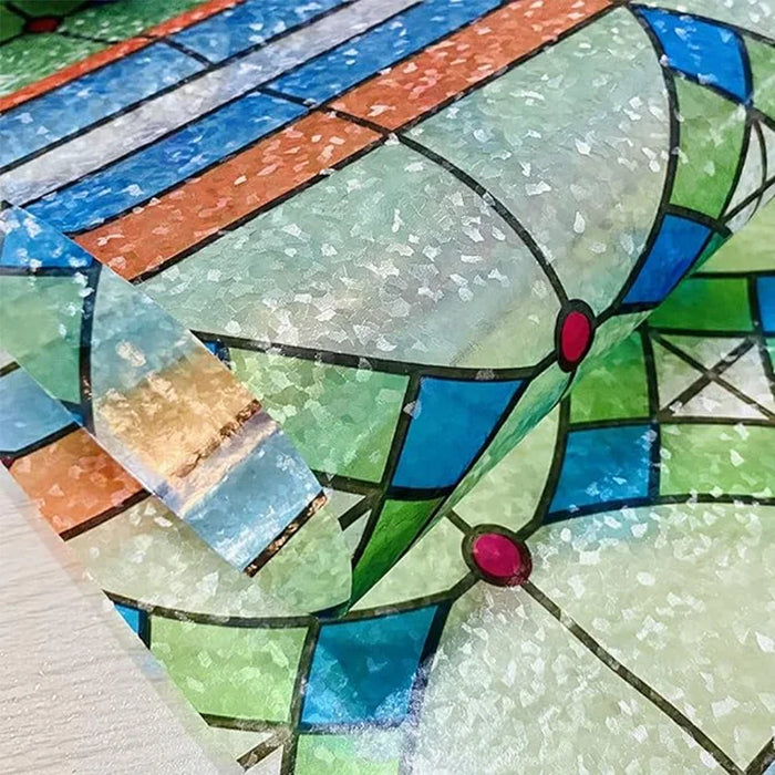 Decorative Privacy Glass Film - Stained Heat Transfer Frosted Window Sticker For Kitchen Door