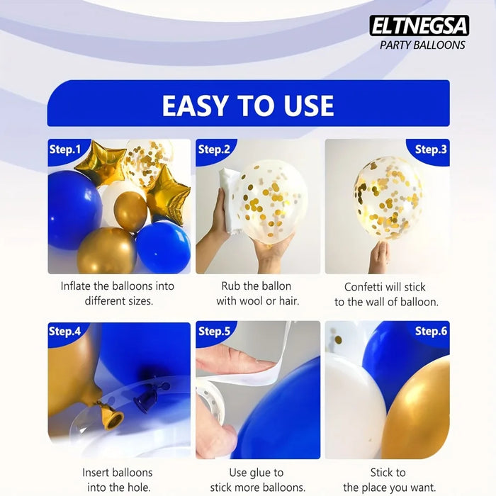 186Pcs Royal Blue Gold Balloon Arch Wreath Set Outdoor Proposal Bachelorette Party Birthday Wedding Valentine'S Day Decoration