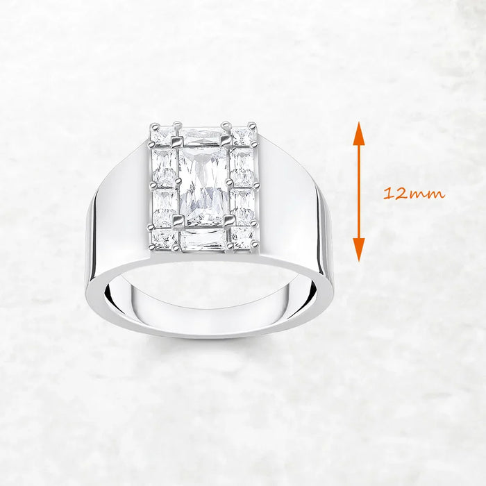 925 Sterling Silver Princess Cut Cocktail Ring For Women