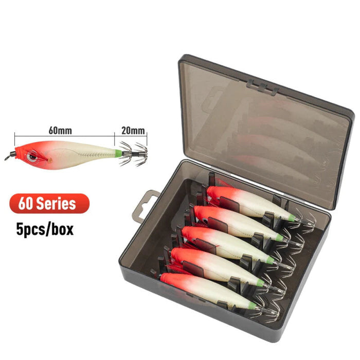 5Pcs Luminous Squid Jig For Saltwater Fishing