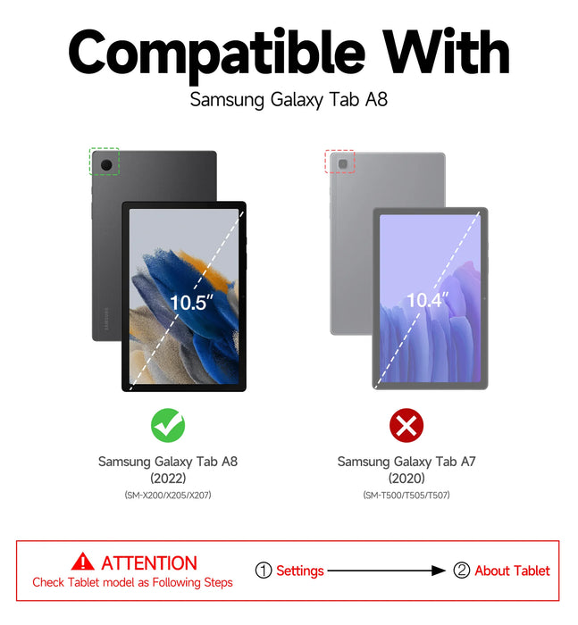 For Samsung Galaxy Tab A8 10.5 Inch Heavy Duty Rugged Shockproof Protective Case Holder Withbuilt In Screen Protector