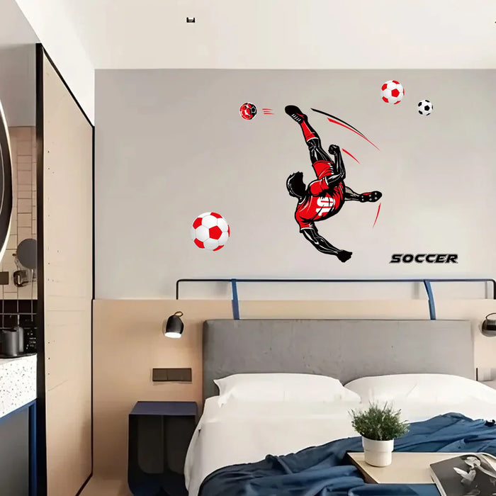 Watercolour Football Shooting Wall Stickers For Kids Room Decor