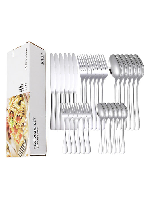 30 Piece Colourful Stainless Steel Cutlery Set For Home Kitchen
