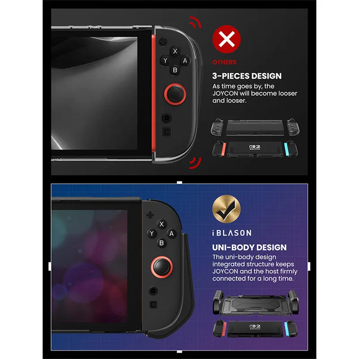 For Nintendo Switch 2 Case With Stand Matrix Dockable Comfortable Ergonomic Grip Protective Bumper Case