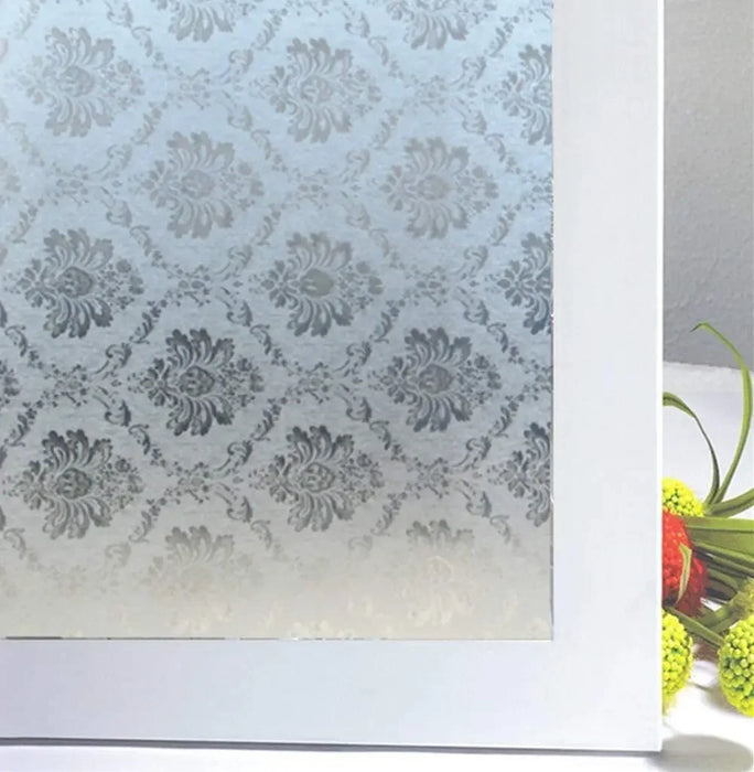 Decorative Privacy Film For Home / Bathroom Glass - Static Cling Vinyl - Removable & Reusable