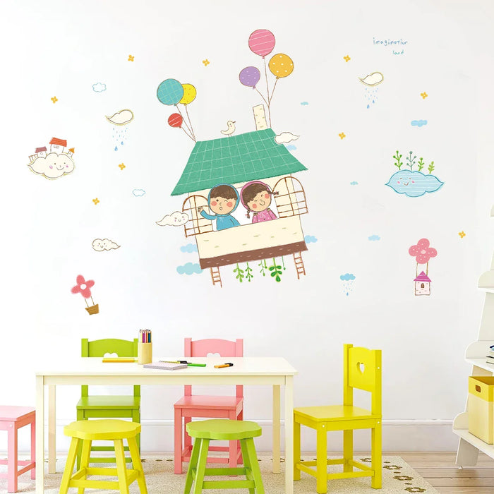 Adorable Cartoon Balloon Wall Stickers For Nursery Decor