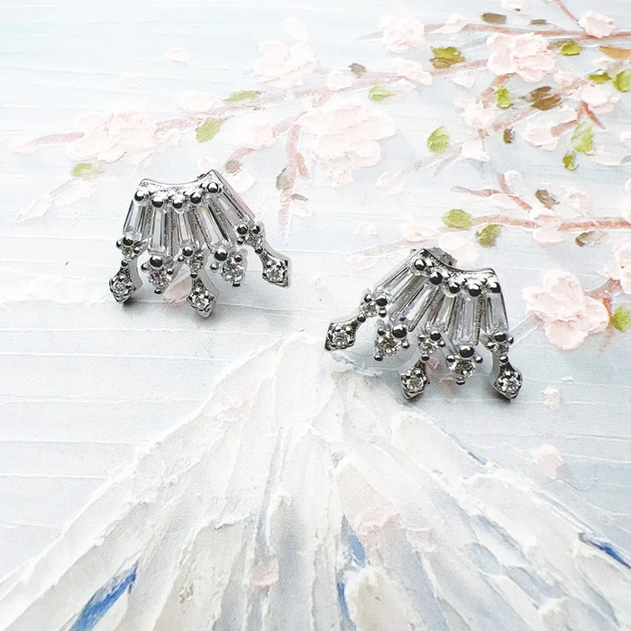 925 Sterling Silver Winter Sun Stud Earrings For Women