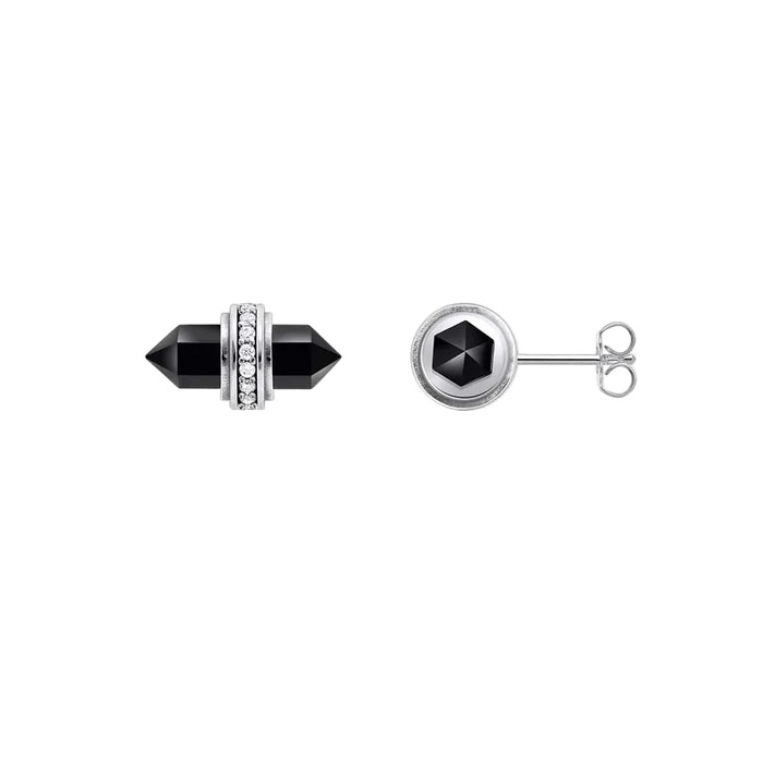 925 Sterling Silver Vintage Onyx Stud Earrings