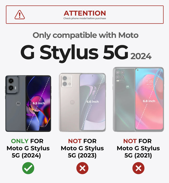 For Motorola Moto G Stylus 5G 2024 Kickstand Full Body Heavy Duty Shockproof Case With Camera Case & Built-In Screen Protector