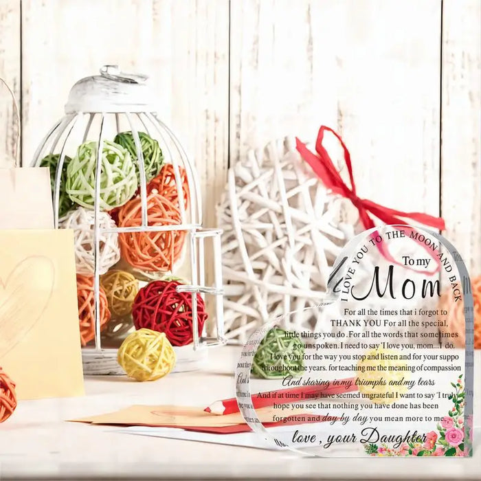 Meaningful Mom Gifts Heart Acrylic Keepsake