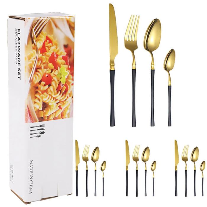 16 Piece Stainless Steel Tableware Set For Restaurants And Hotels