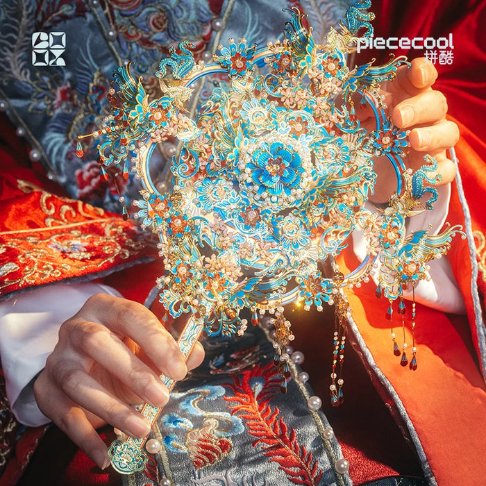 Chinese Style 3D Metal Model Kit Kingfisher Fan Puzzle