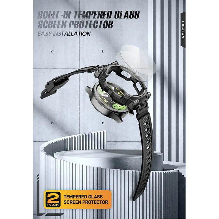 For Samsung Galaxy Watch 6 Classic 47Mm 2023 Rugged Tpu Watch Band With 2-Pack Tempered Glass Screen Protector