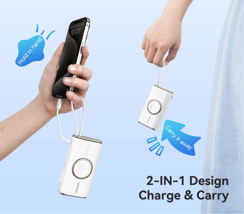 Portable Power Bank 30W 10000Mah With Cable For Iphone 16 15 Xiaomi Wireless Magnetic Charger For Apple Watch Series 9 8