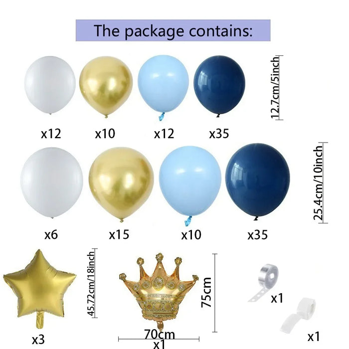 141Pcs Golden Crown Party Balloon Garland Arch Set Party Celebration Scene Home Decoration Party Decoration Supplies