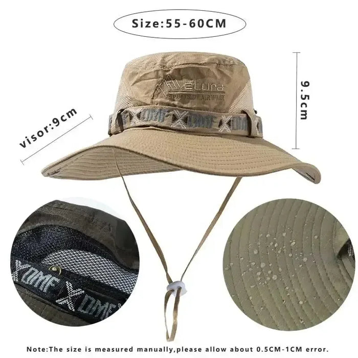 Uv Protection Wide Brim Bucket Hat For Men