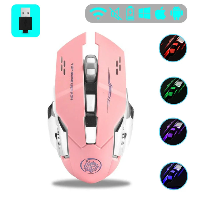 Rechargeable Bluetooth Gaming Mouse Silent & Backlit Pc / Laptop