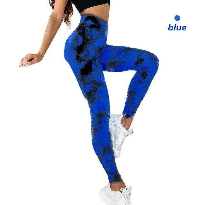High Waist Tie Dye Yoga Leggings with Scrunch Butt Lift