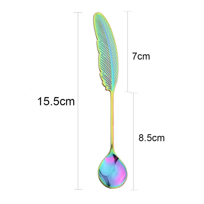 Stainless Steel Feather Spoons For Coffee And Desserts